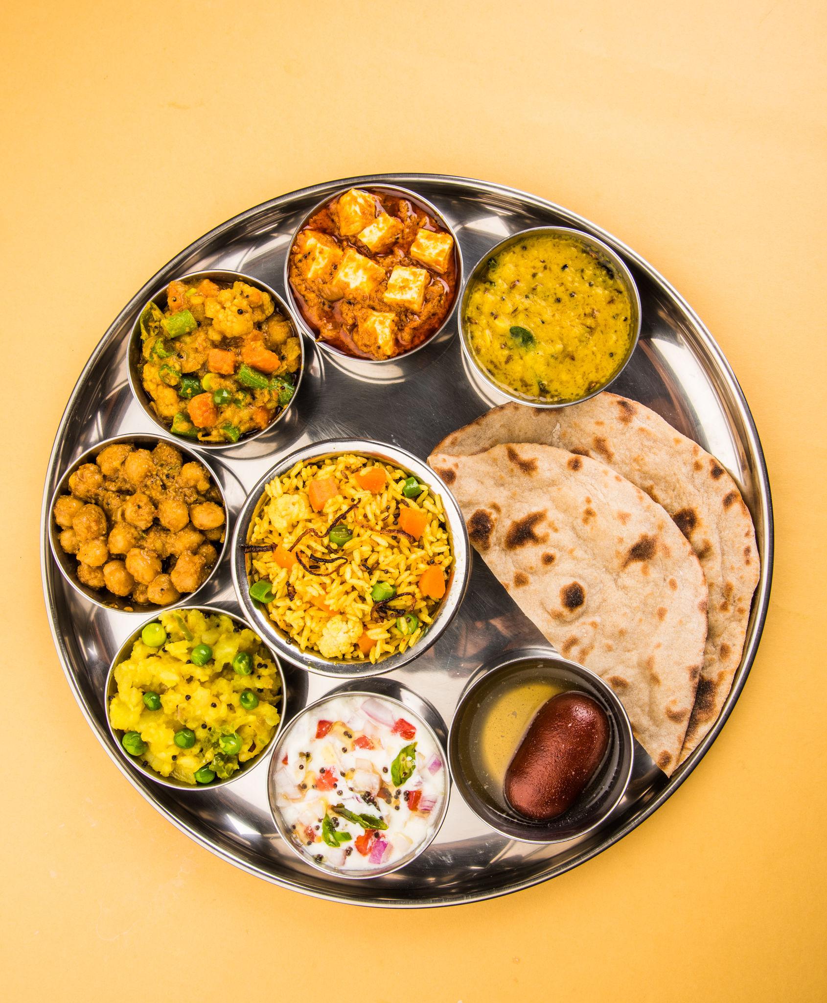 Thali Plate - Complete Indian vegetarian meal at Capital Sweets Winnipeg